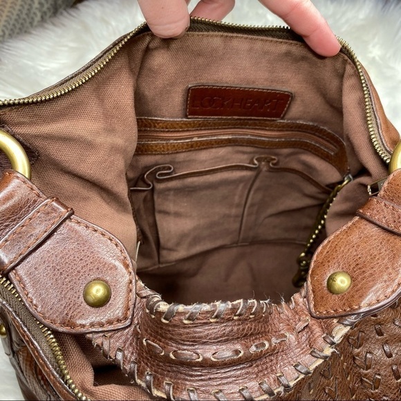 Lockheart Hobo Brown Leather Bag Purse - Picture 10 of 14
